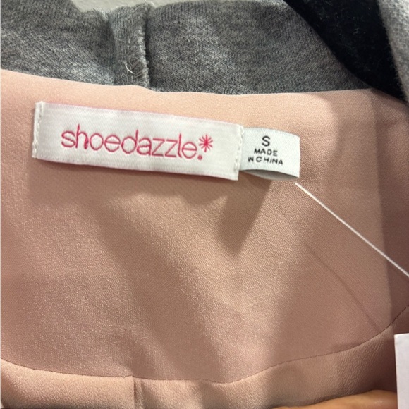 Shoe Dazzle Light Pink Blazer with Gray Hood - Picture 2 of 3